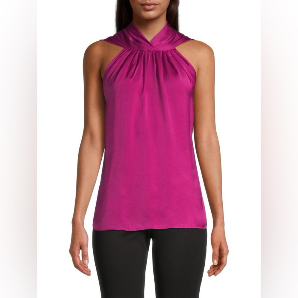 NWT $258 Kobi Halperin KOBI Deanne Satin Halter Blouse size XS